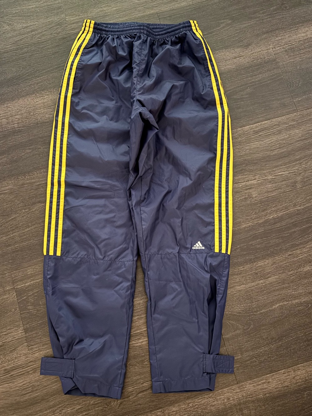 Vintage Y2K Adidas Windbreaker Lined Track Pants Three Stripes Size L Baggy